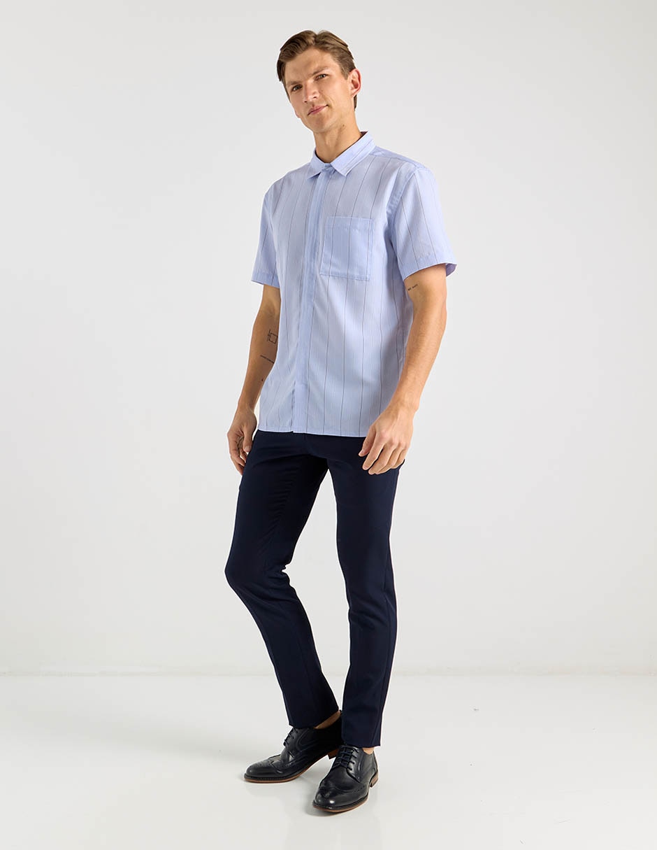 Camisa casual de algodón manga corta para hombre