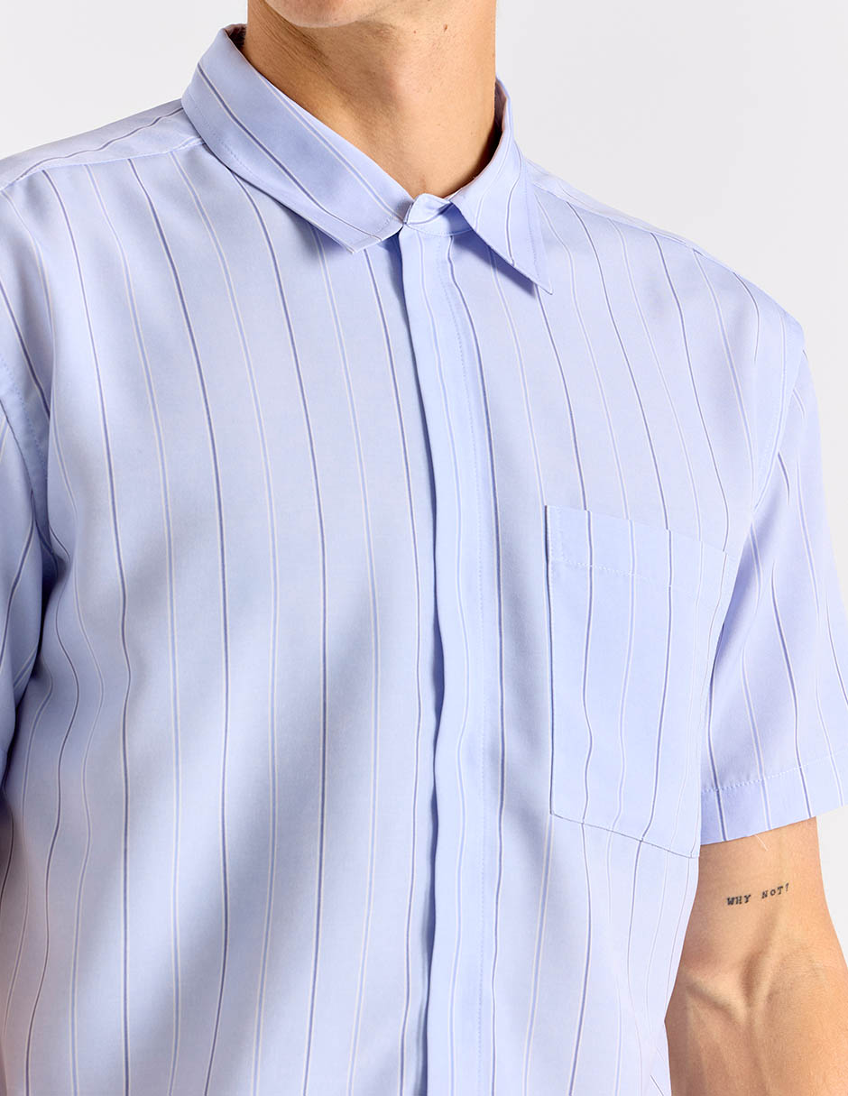 Camisa casual de algodón manga corta para hombre