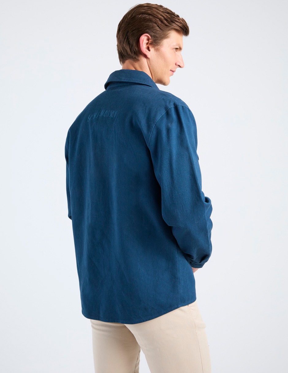 Sobrecamisa casual de algodón manga larga para hombre 2