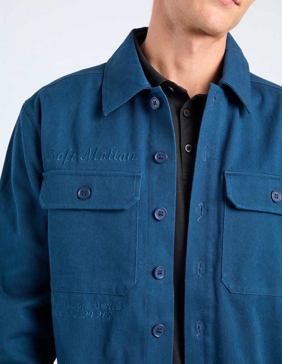 Sobrecamisa casual de algodón manga larga para hombre 6