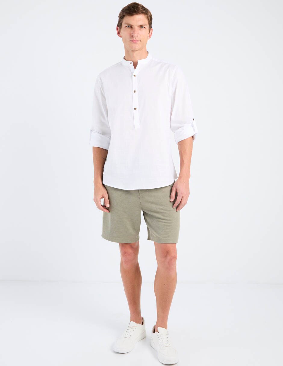 Camisa casual manga larga para hombre 4