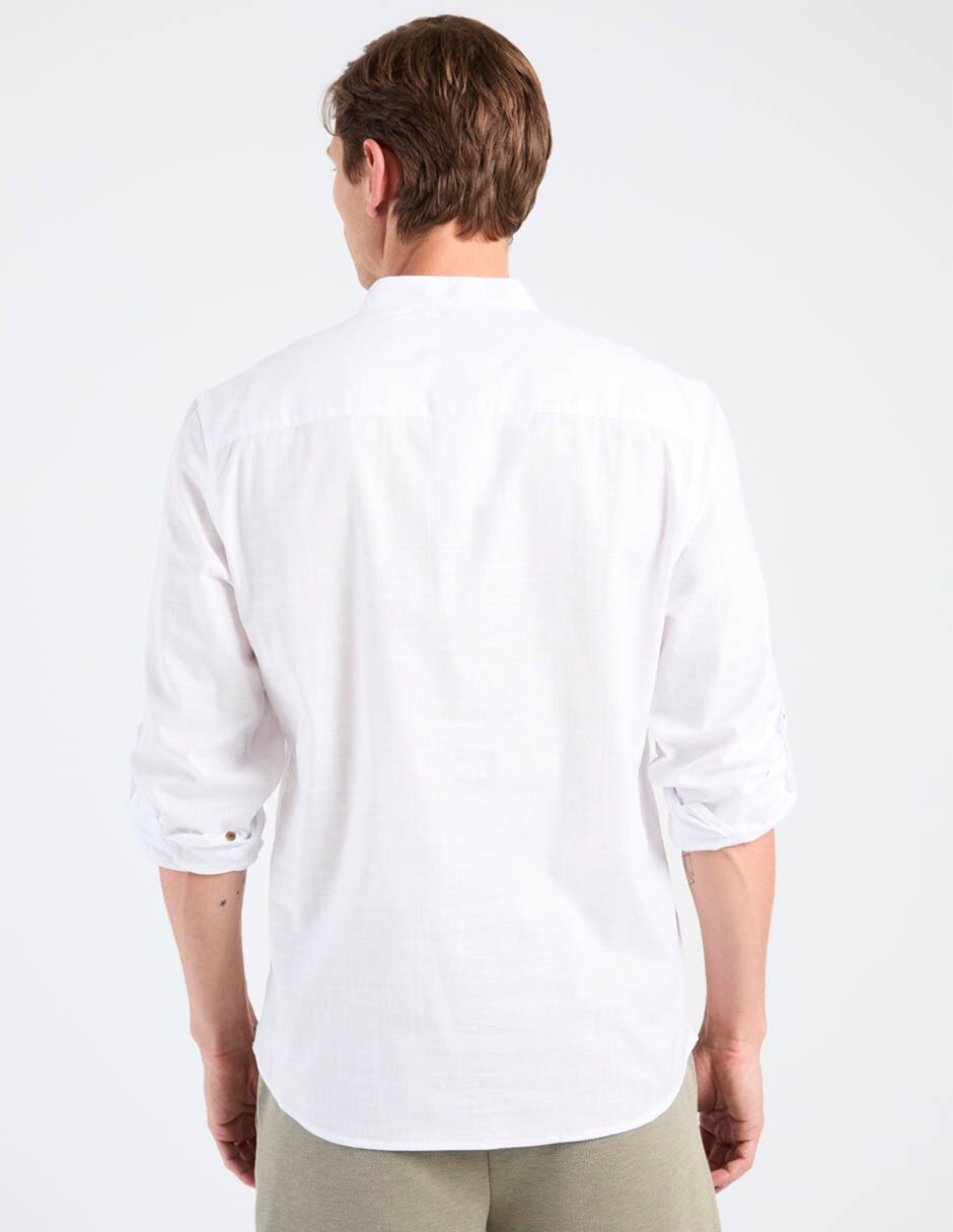 Camisa casual manga larga para hombre 6