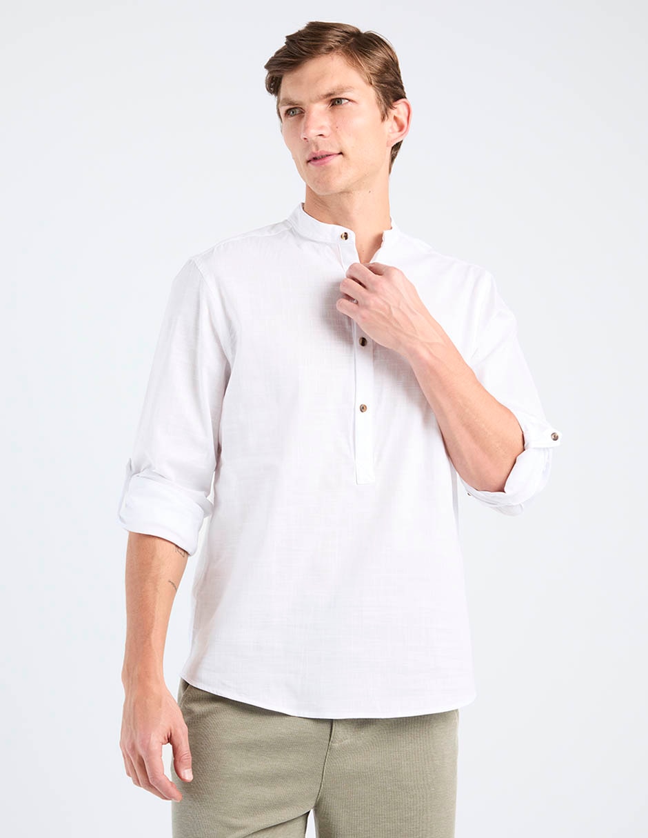 Camisa casual manga larga para hombre