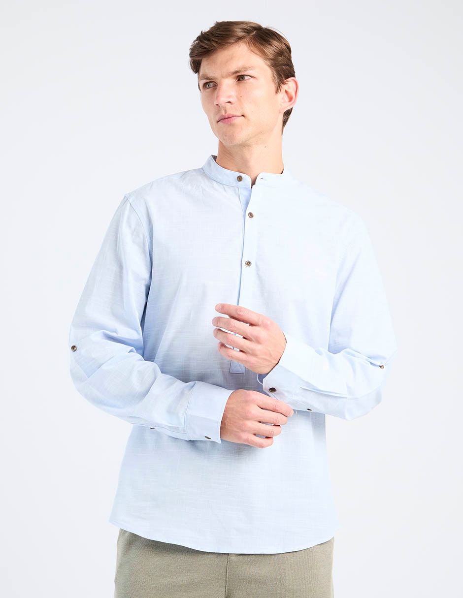 Camisa casual manga larga para hombre