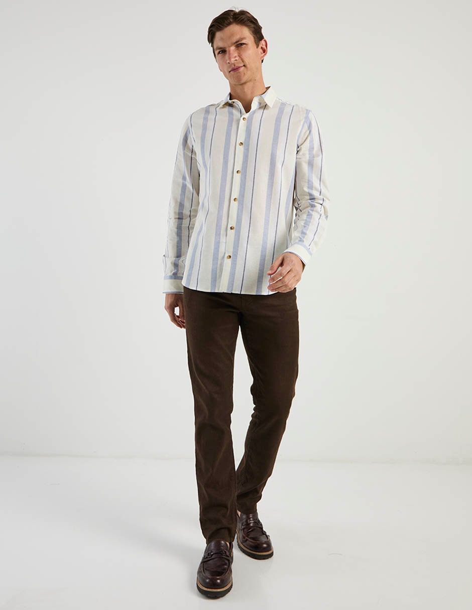 Camisa casual manga larga para hombre 5