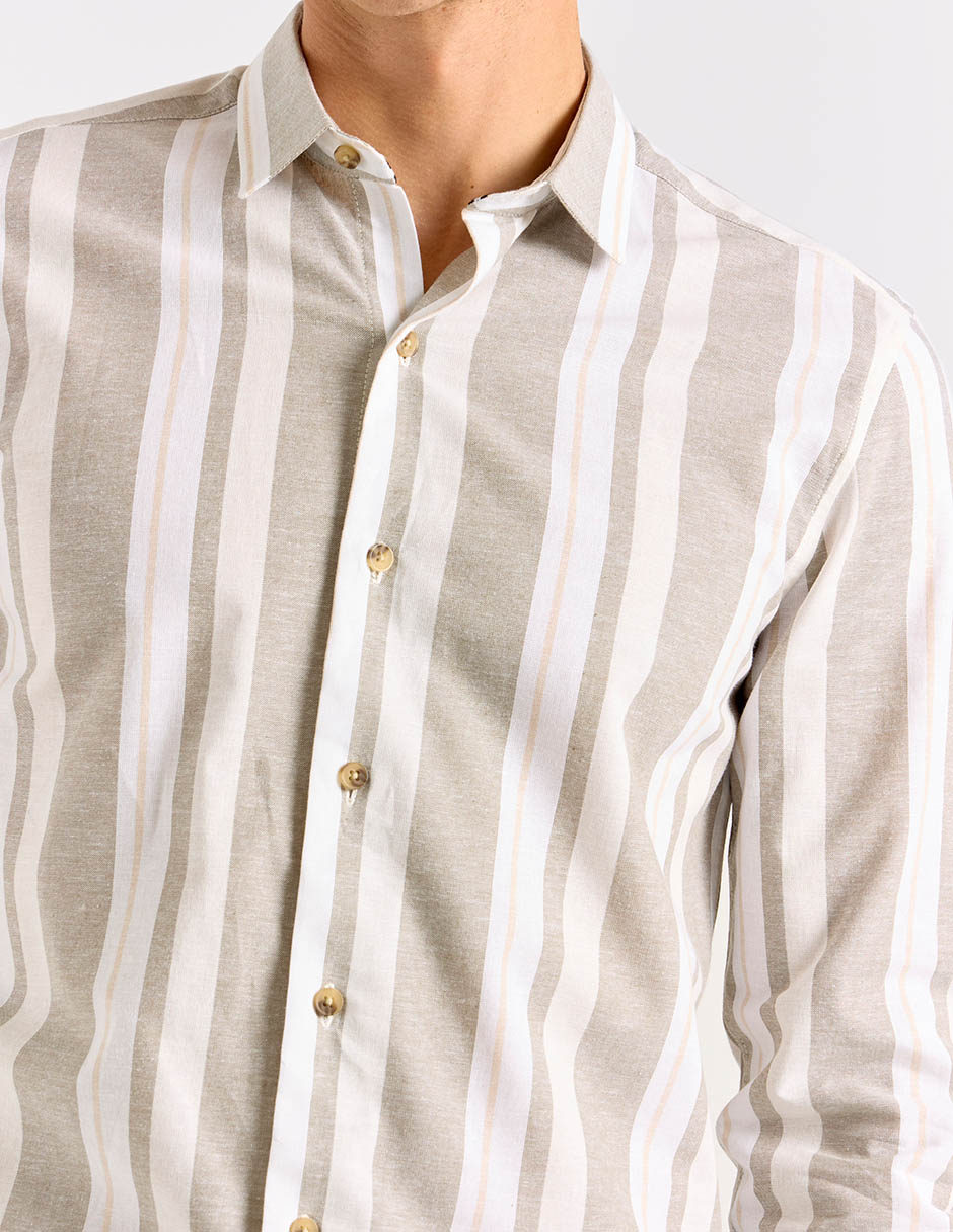 Camisa casual manga larga para hombre 4