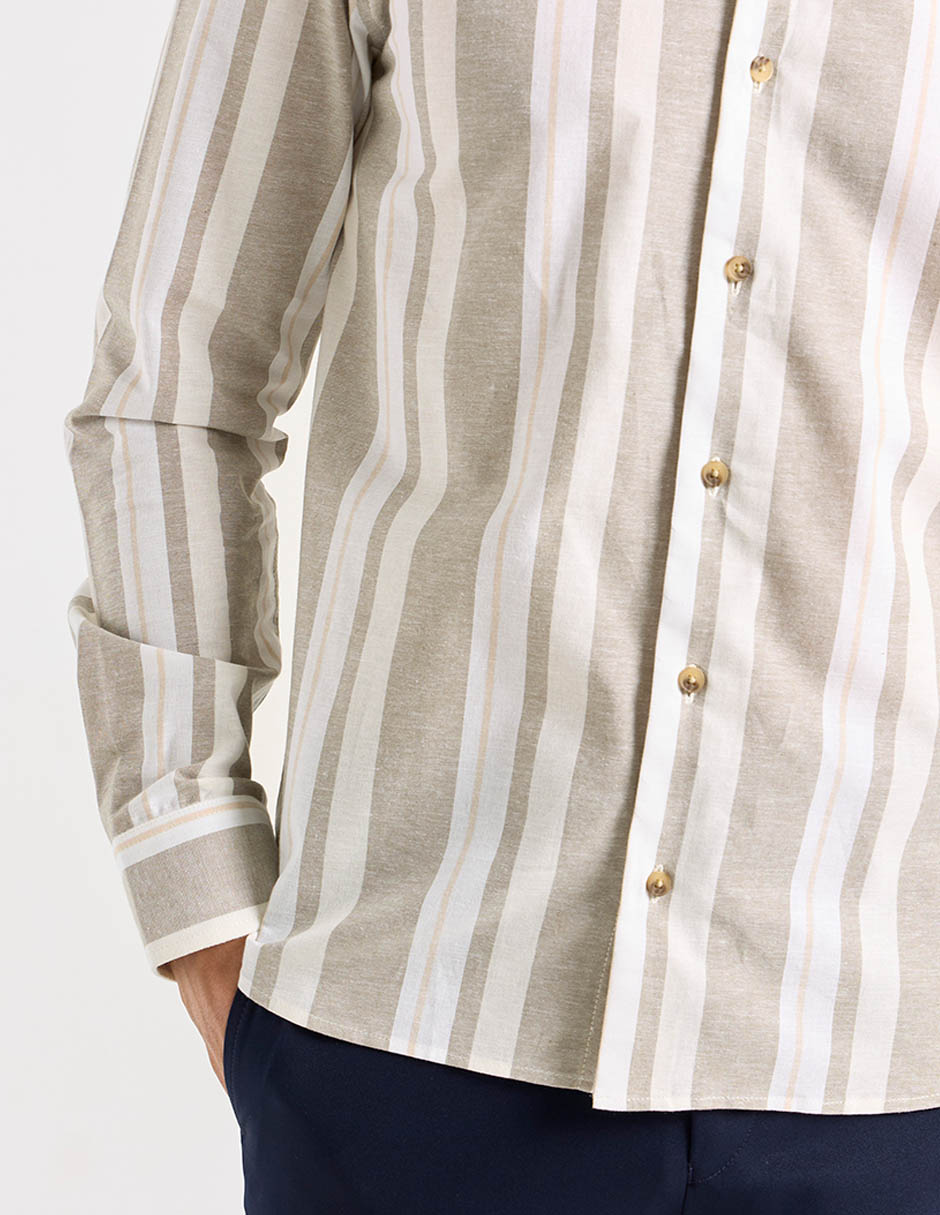 Camisa casual manga larga para hombre 5