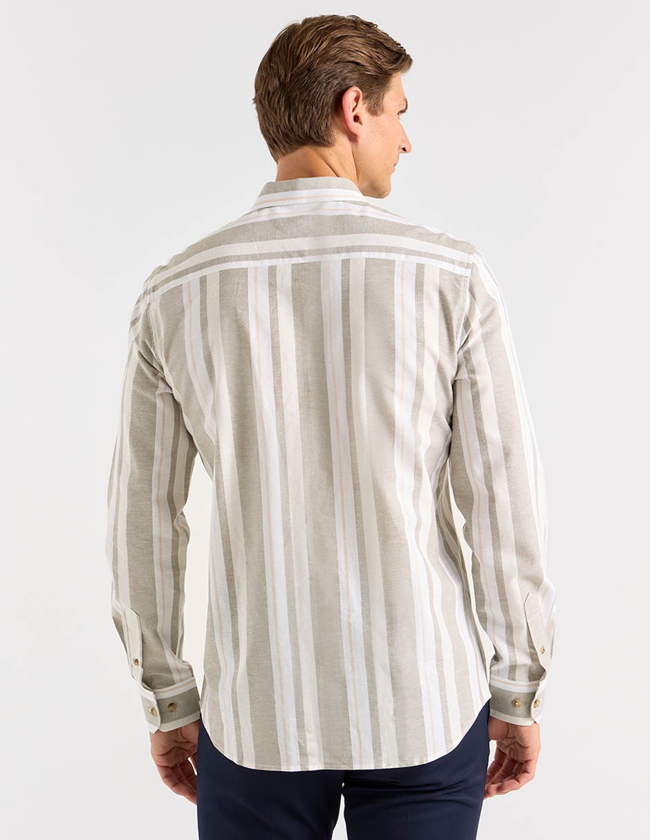 Camisa casual manga larga para hombre 6
