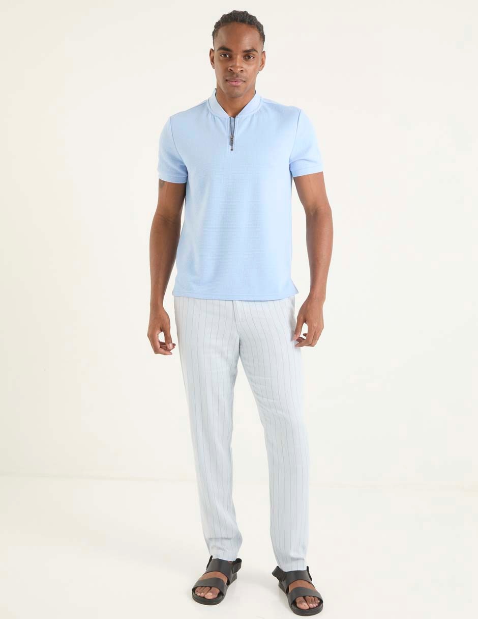 Playera Contempo cuello mao para hombre