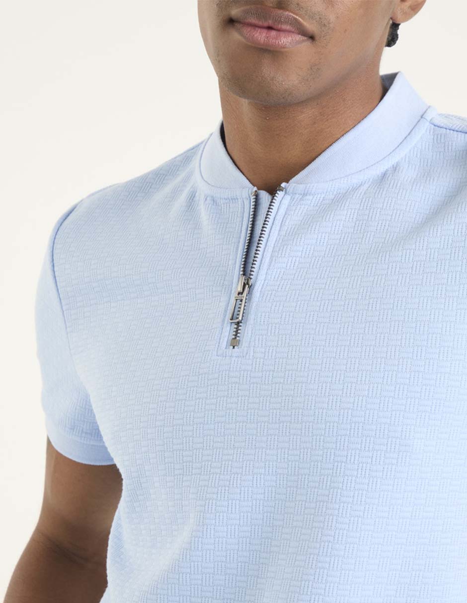 Playera Contempo cuello mao para hombre