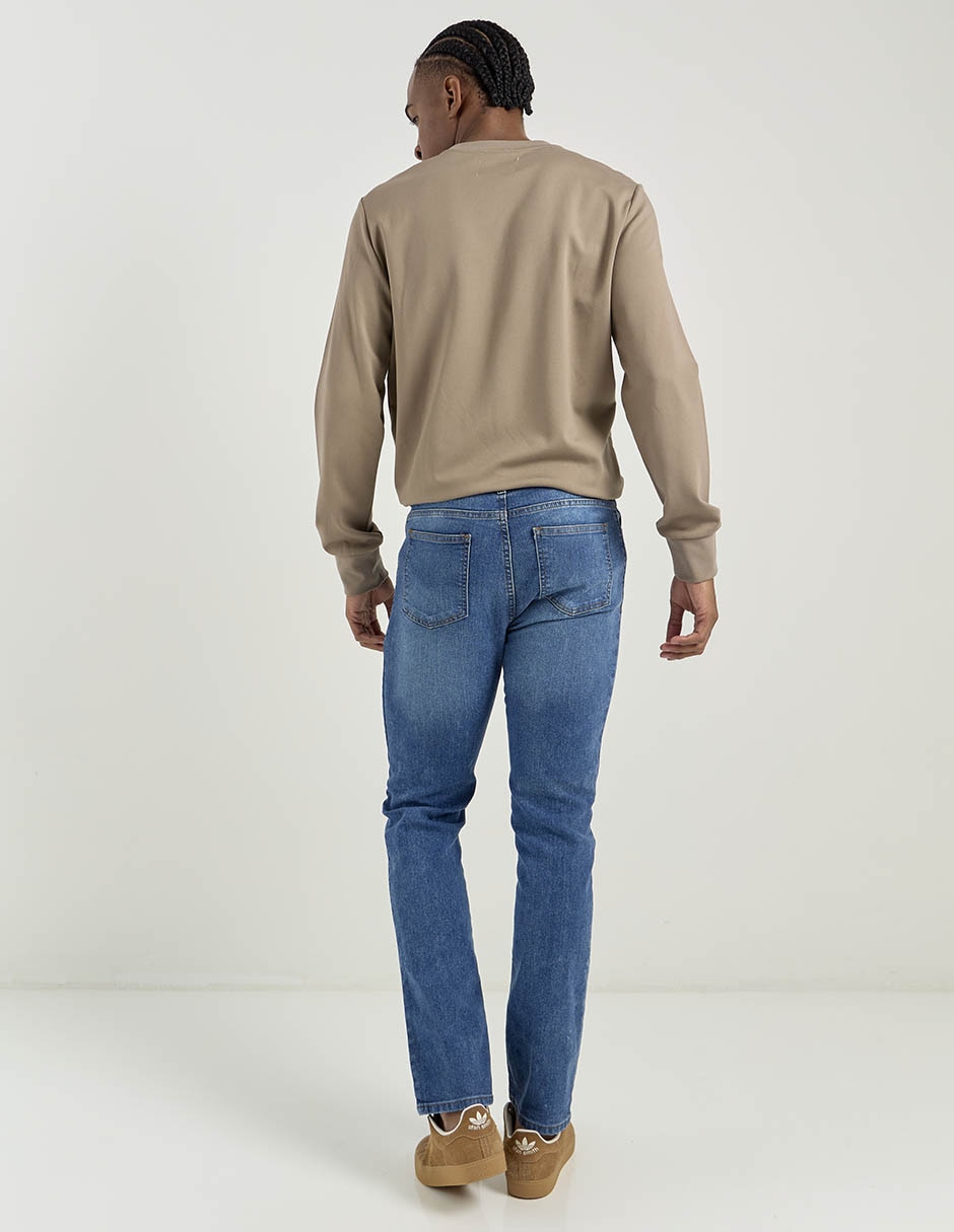 Jeans slim lavado medio para hombre 5