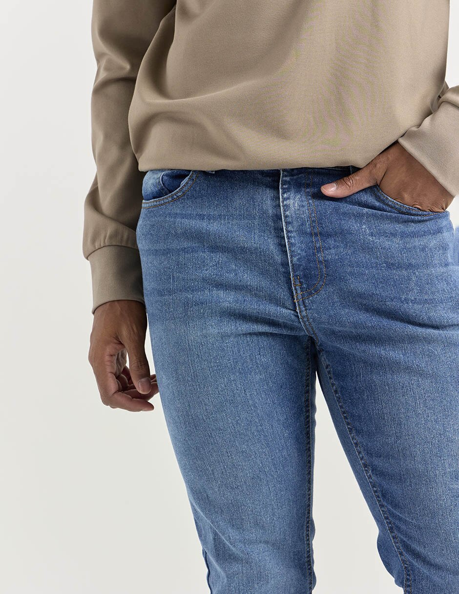 Jeans slim lavado medio para hombre 7