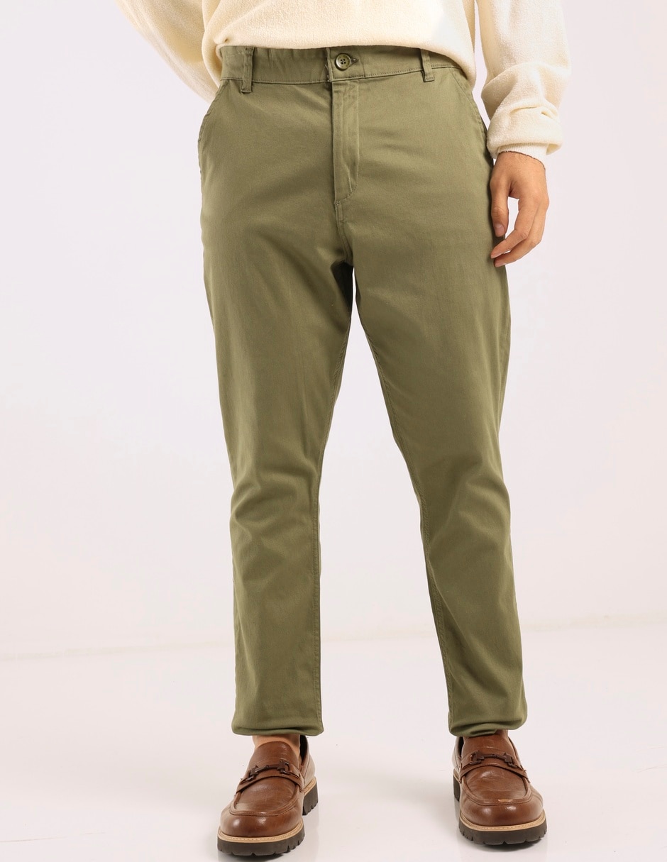 Pantalón chino slim de algodón para hombre