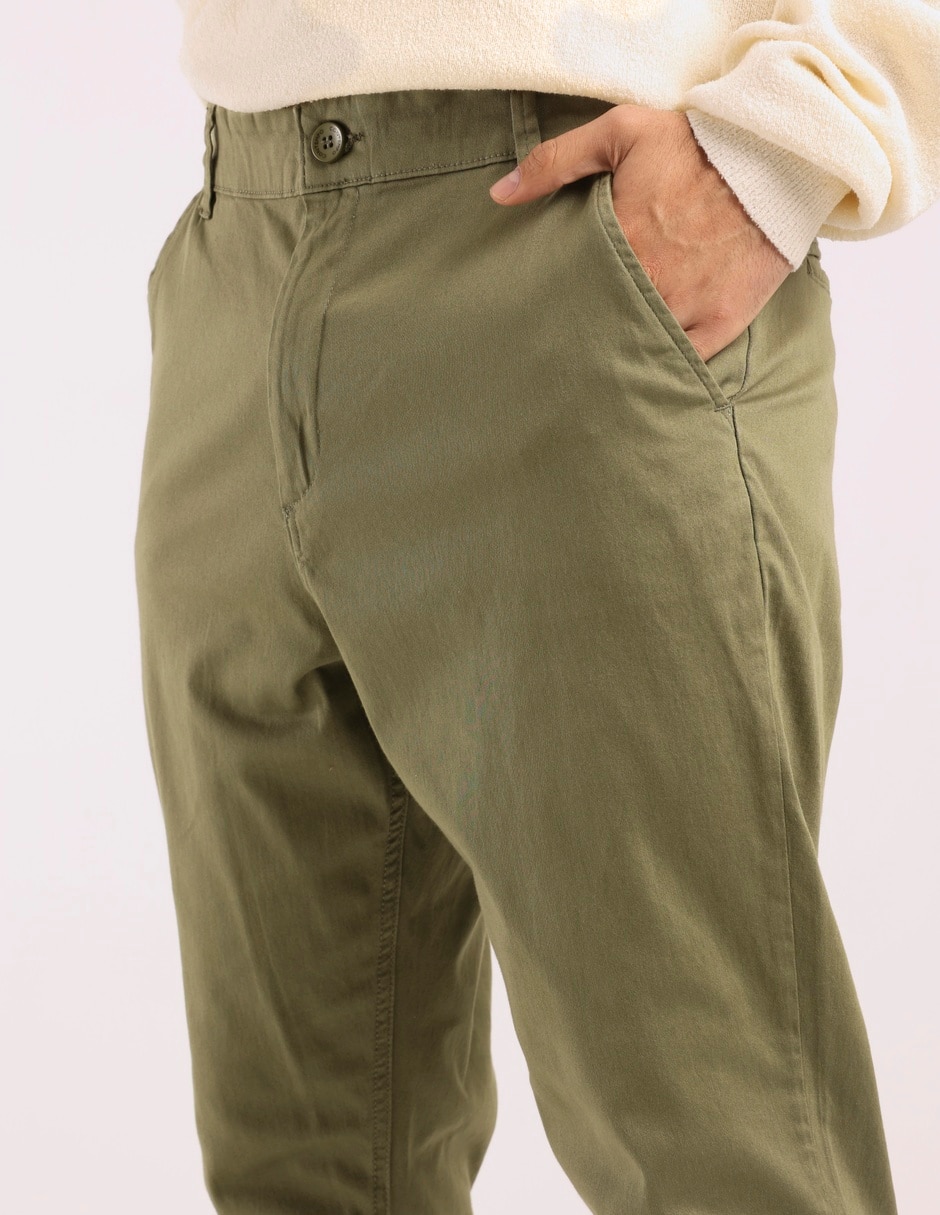 Pantalón chino slim de algodón para hombre 4