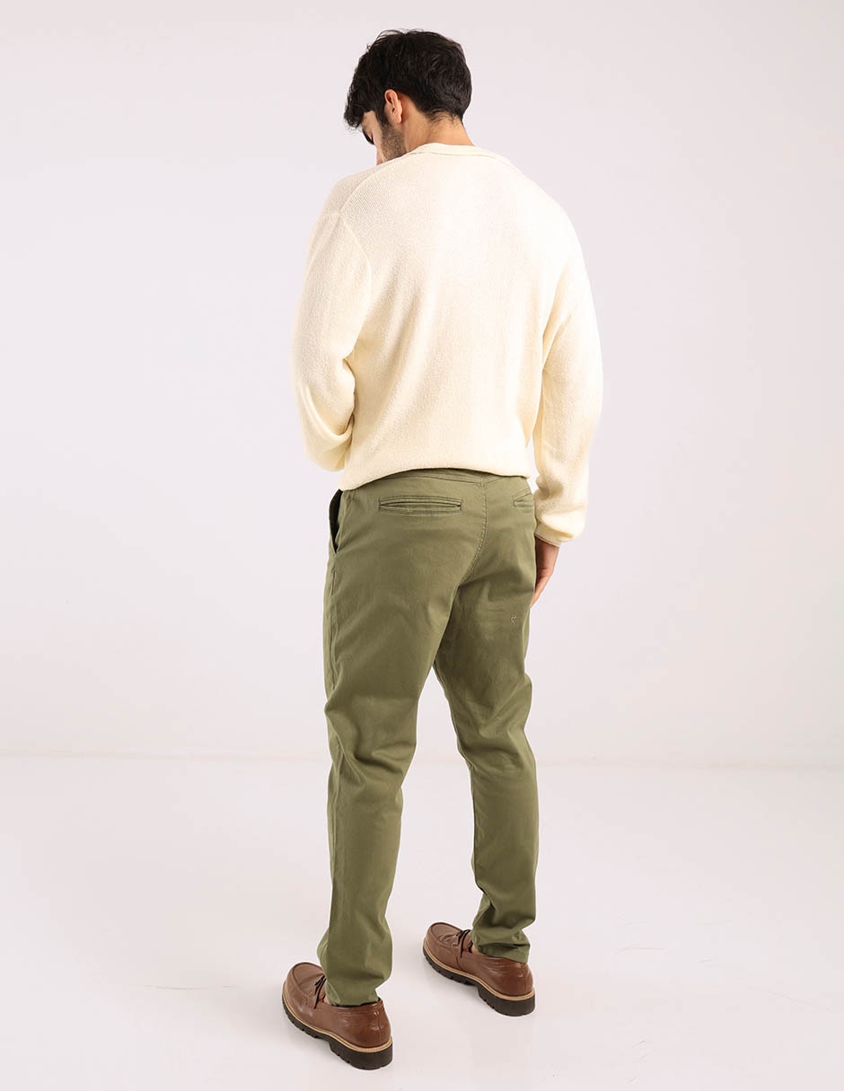 Pantalón chino slim de algodón para hombre 6