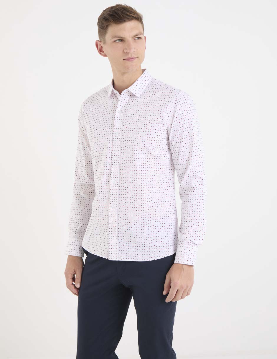 Camisa casual manga larga para hombre