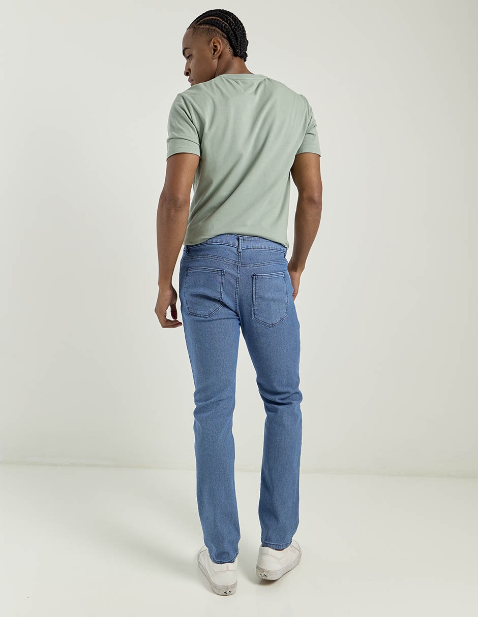 Jeans slim lavado medio para hombre
