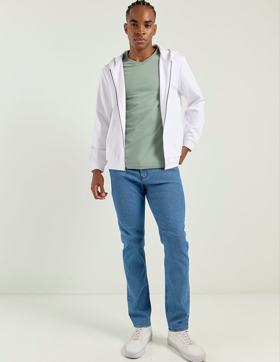 Jeans slim lavado medio para hombre