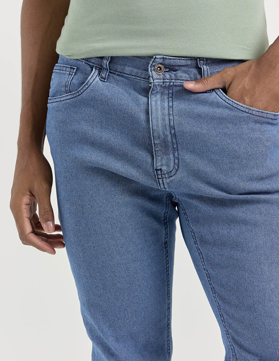 Jeans slim lavado medio para hombre