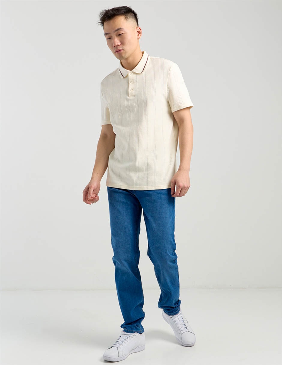 Jeans straight deslavado para hombre 7