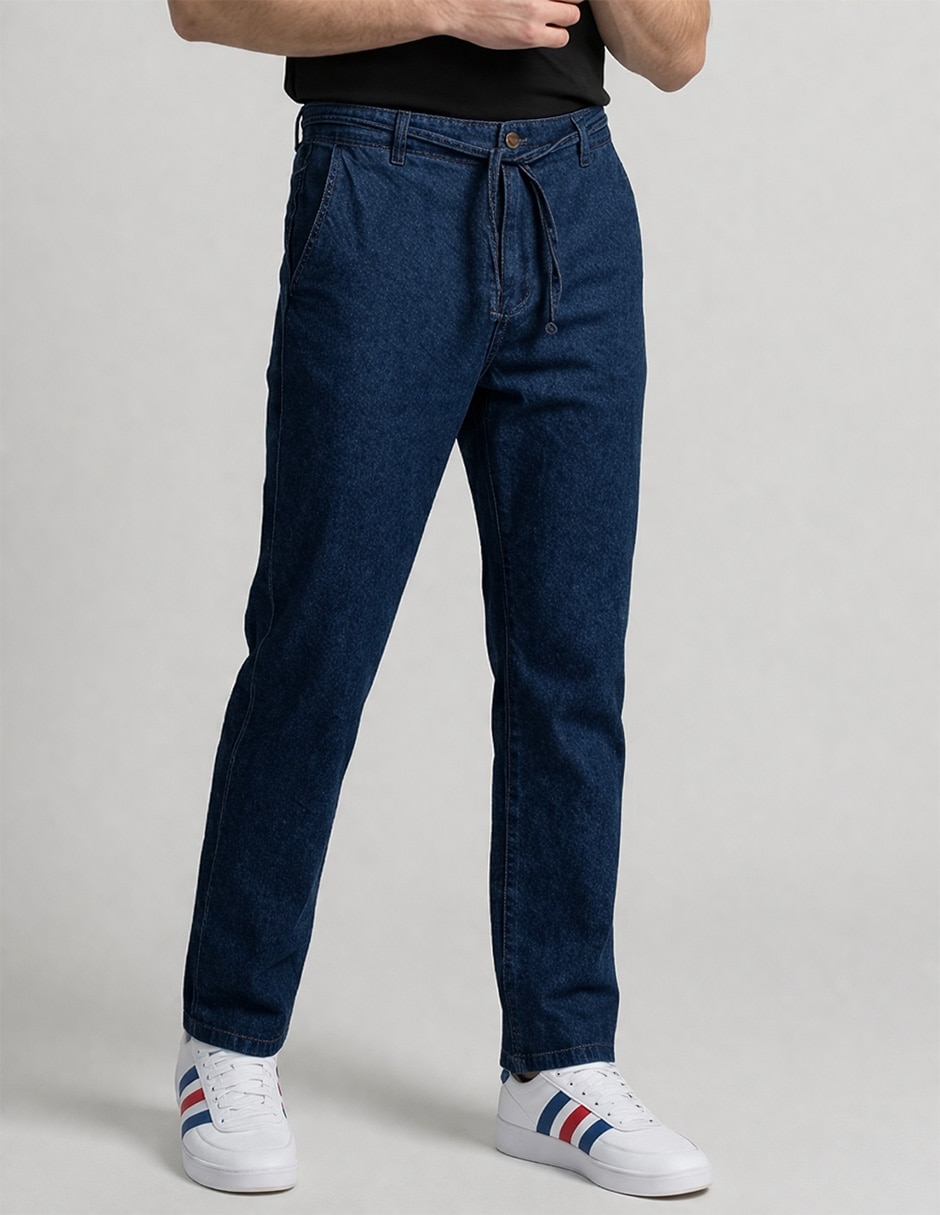 Jeans straight Contempo lavado obscuro para hombre