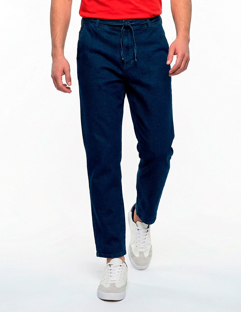 Jeans straight lavado obscuro para hombre