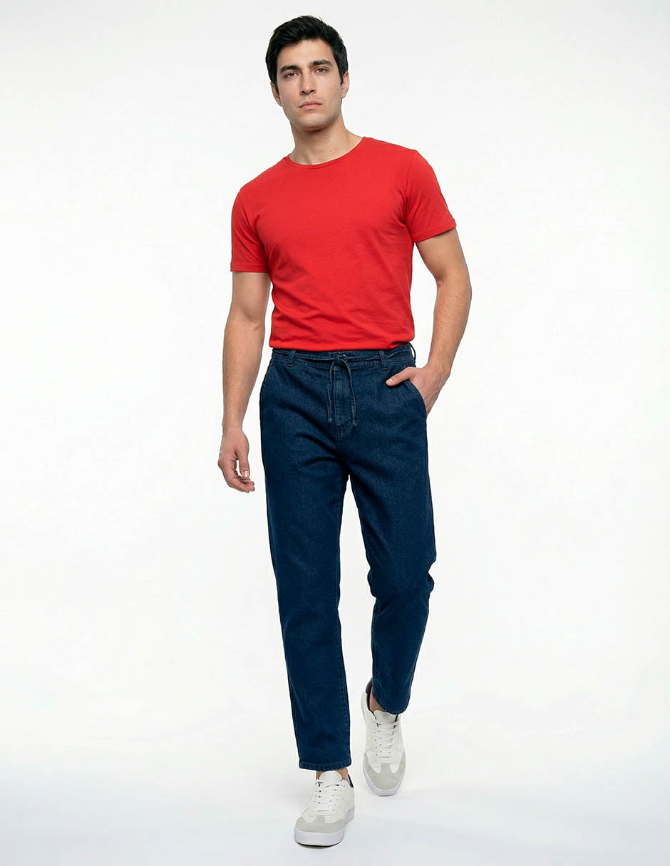 Jeans straight lavado obscuro para hombre 3