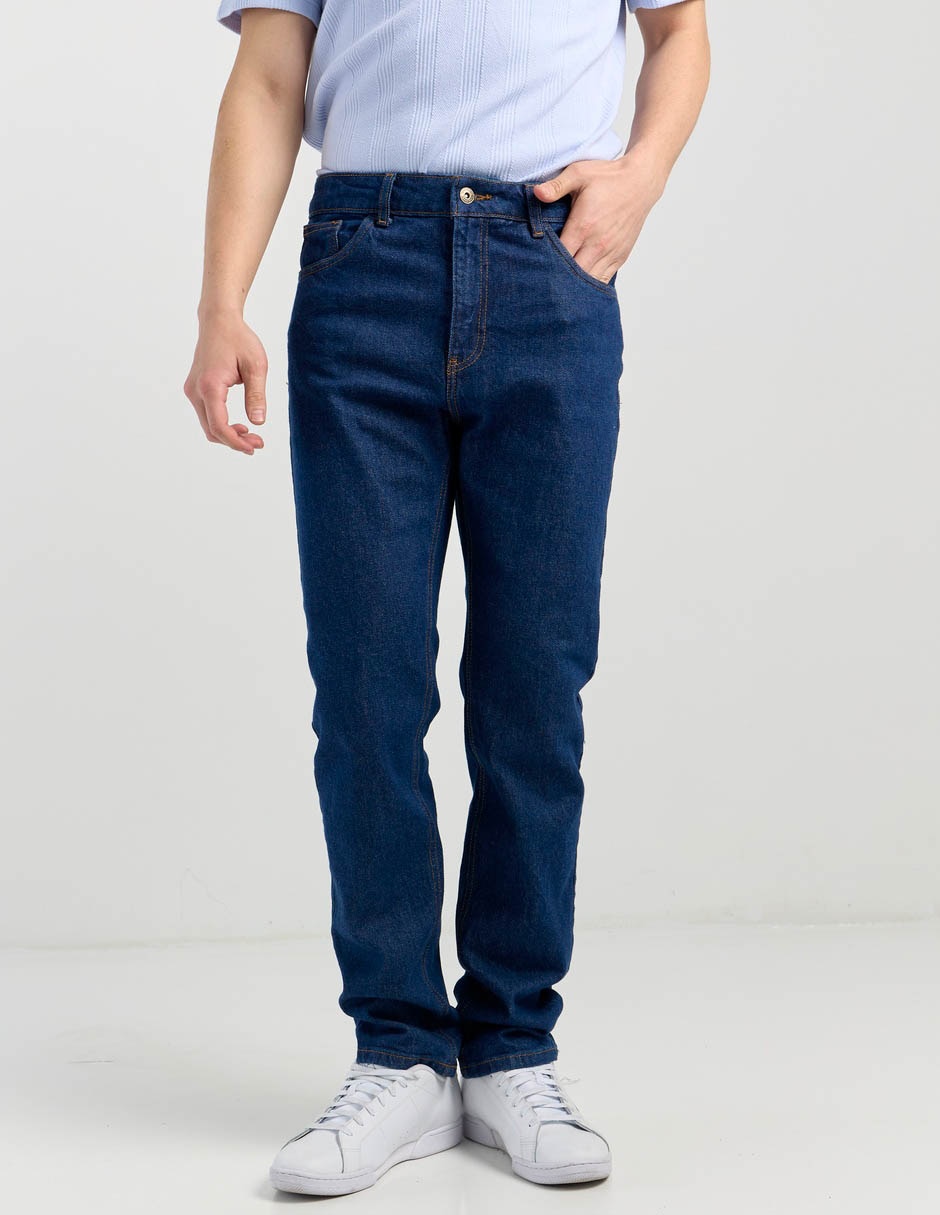 Jeans slim lavado medio para hombre 1