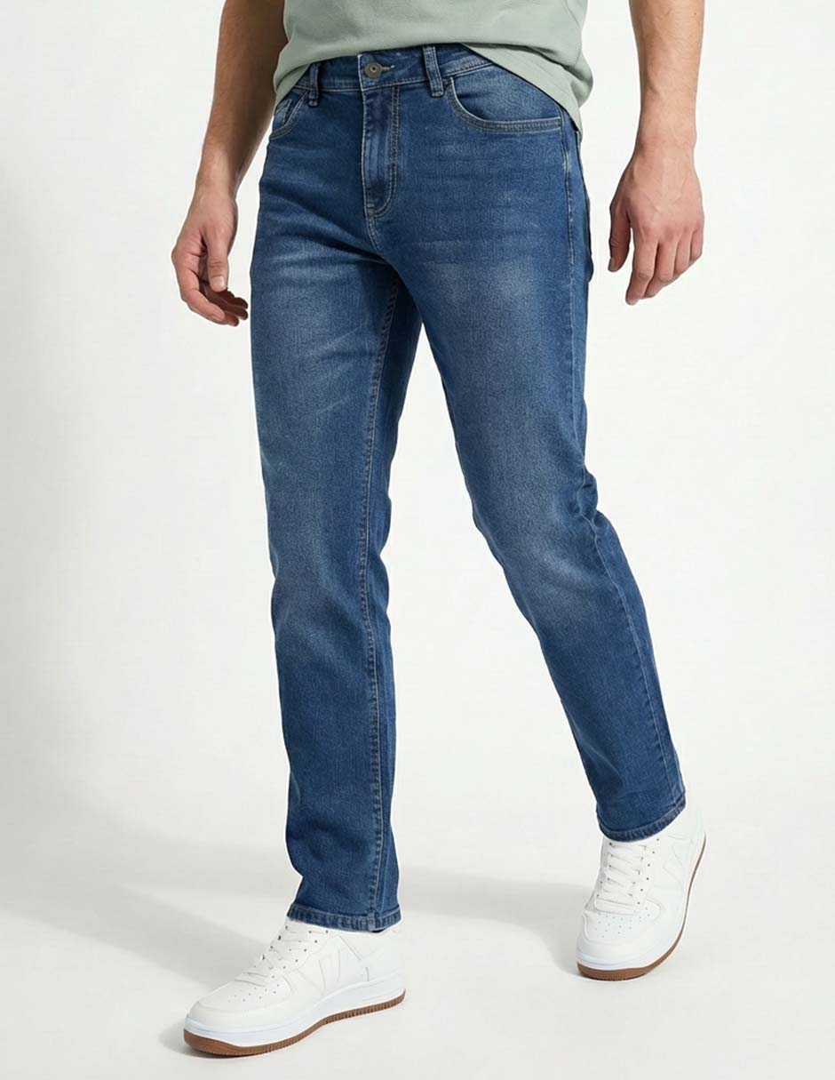 Jeans slim deslavado para hombre 1