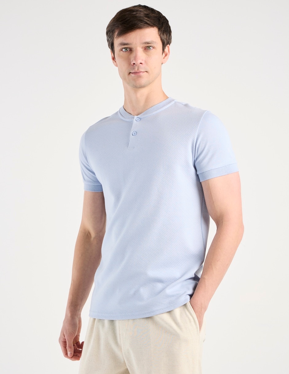 Playera cuello henley para hombre Playera cuello henley para hombre