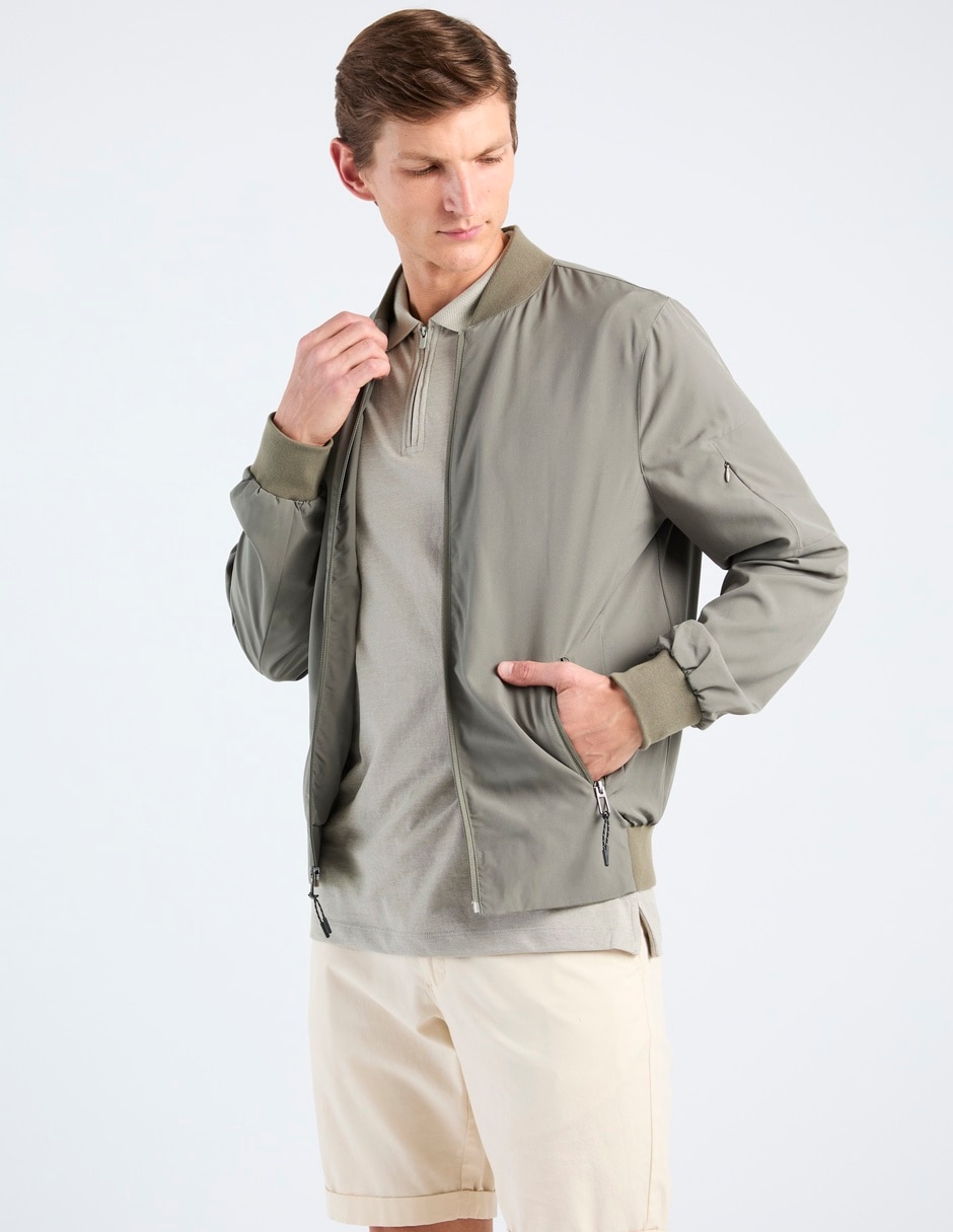 Chamarra casual contempo con bolsillos para hombre
