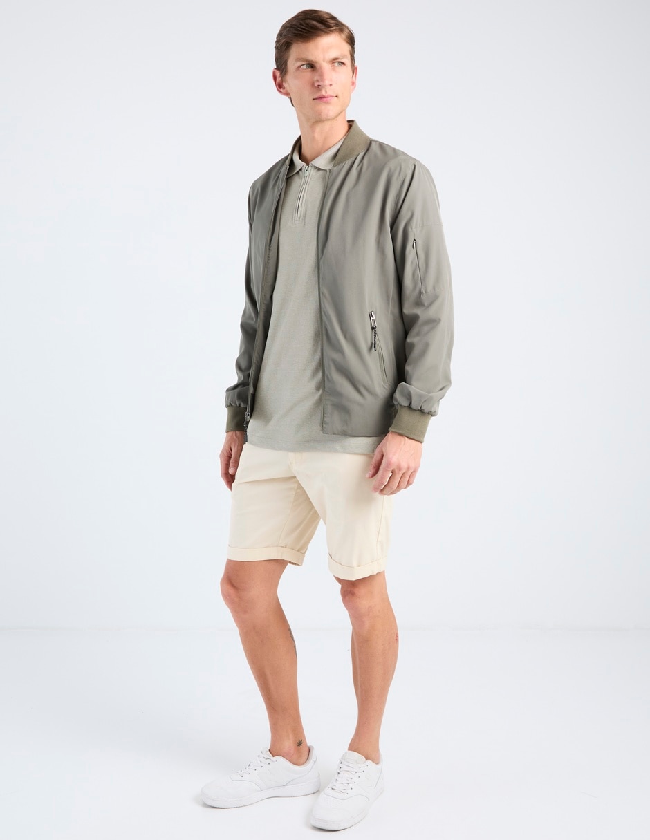 Chamarra casual contempo con bolsillos para hombre