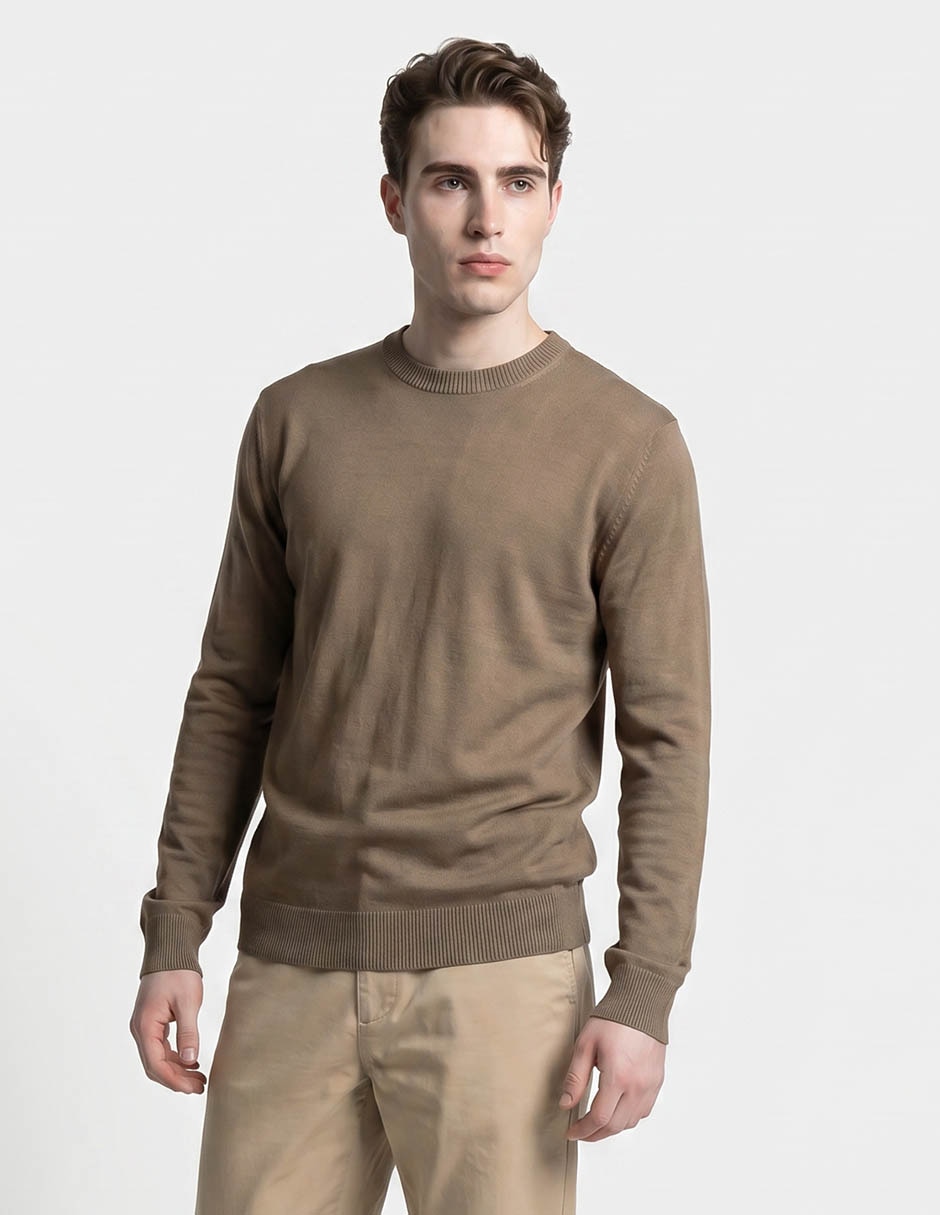 Suéter contempo cuello redondo para hombre