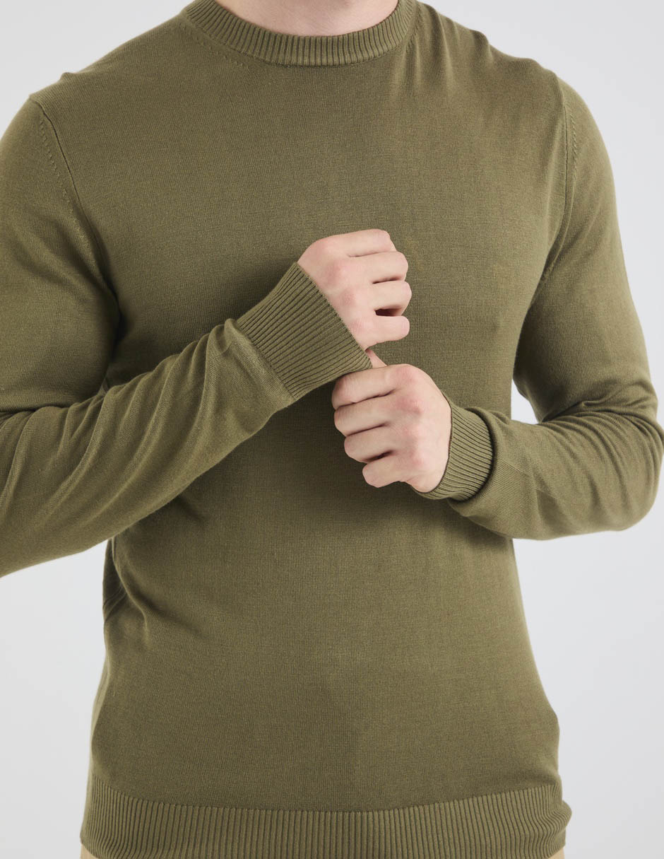 Suéter contempo cuello redondo para hombre
