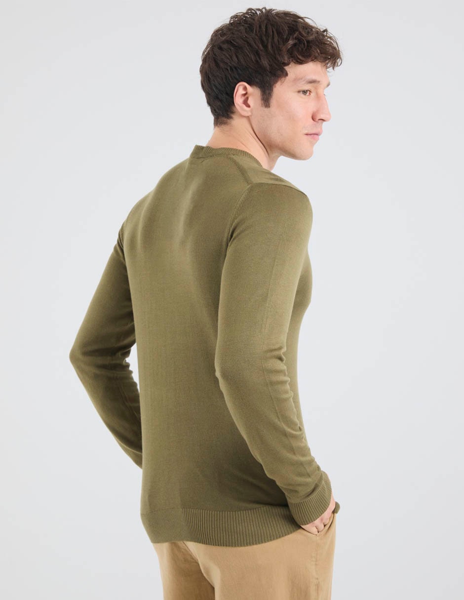 Suéter contempo cuello redondo para hombre