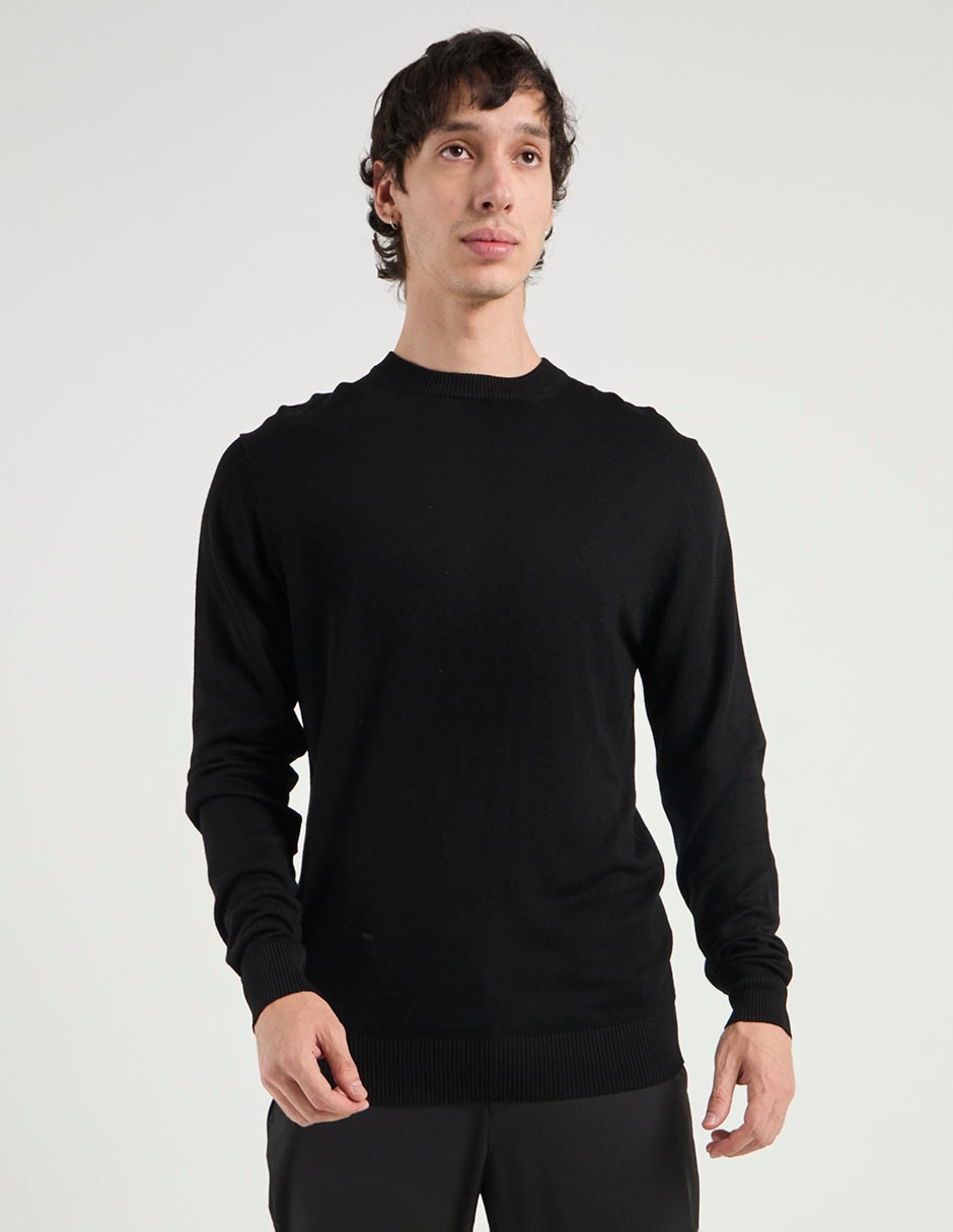 Suéter contempo cuello redondo para hombre