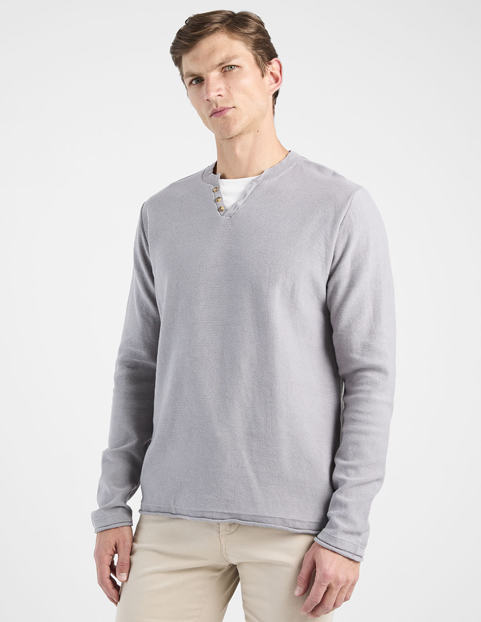 Playera cuello henley para hombre Playera cuello henley para hombre