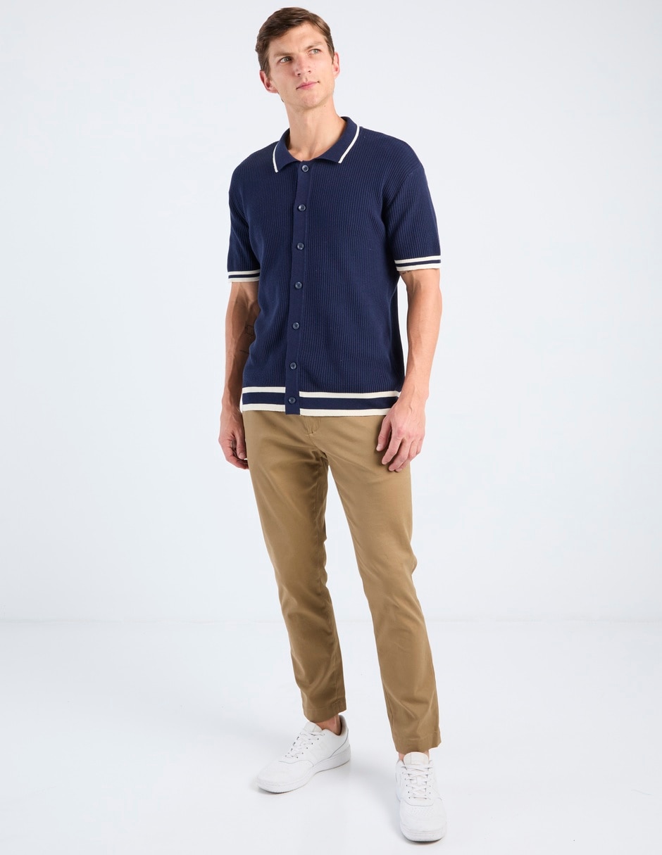 Camisa business casual manga corta para hombre 5