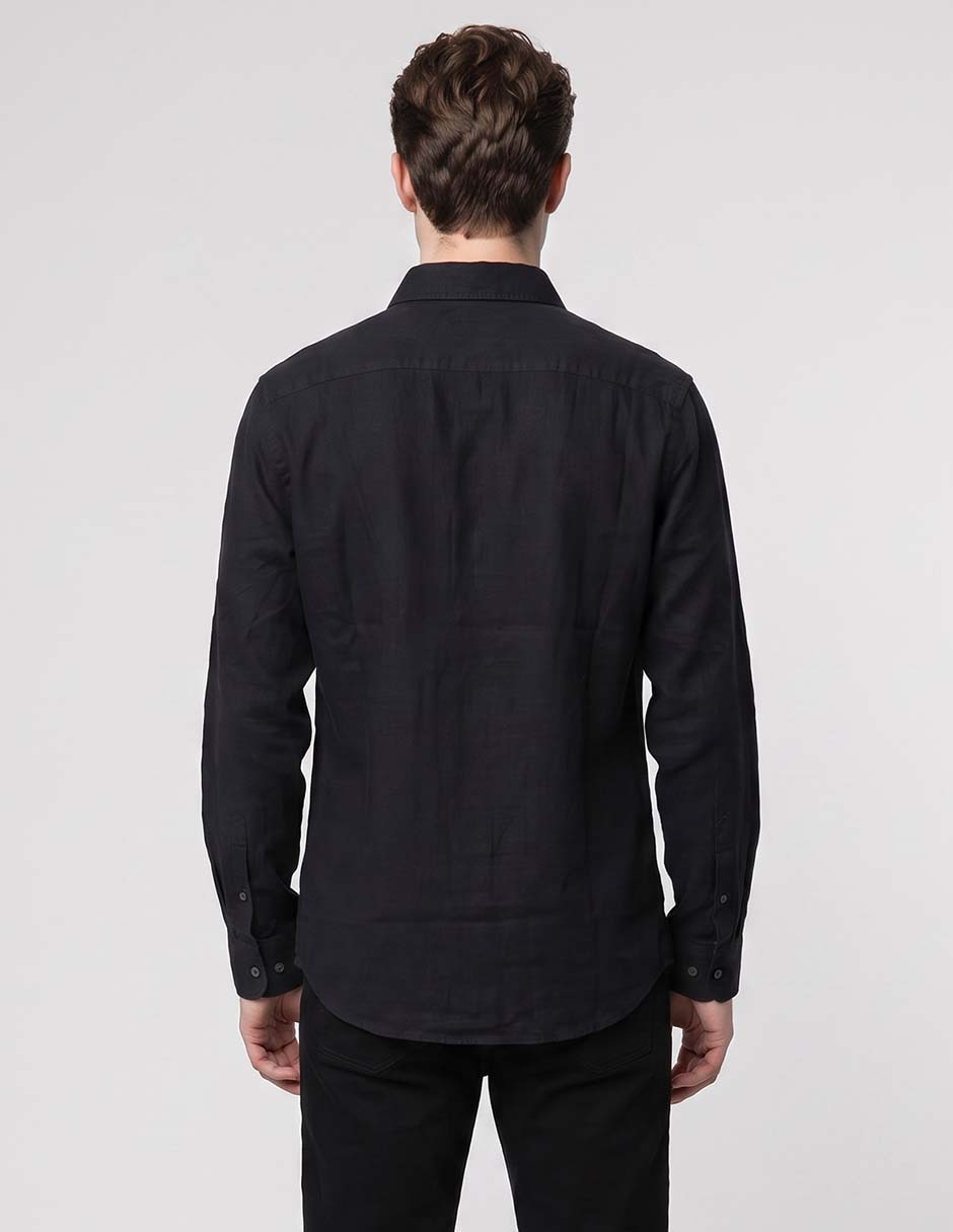 Camisa casual de algodón manga larga para hombre 2