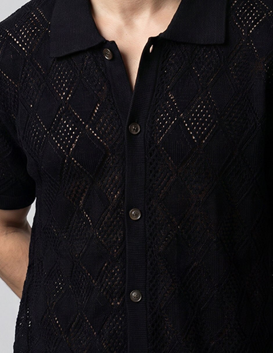 Camisa casual manga al codo para hombre 2