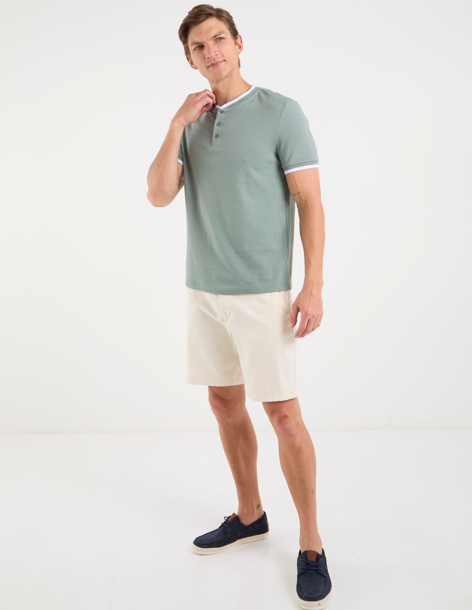 Playera cuello con botón para hombre 3
