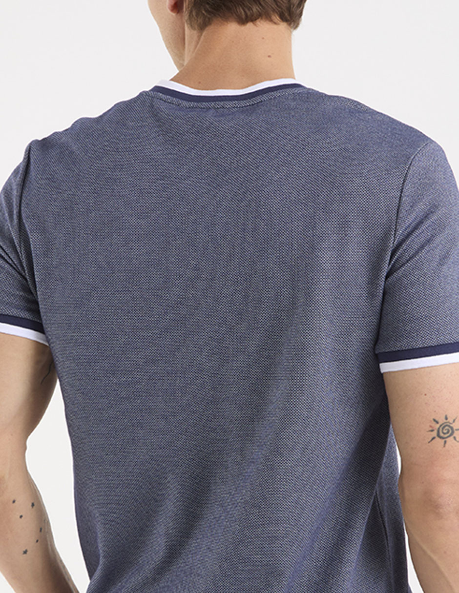Playera Contempo cuello con botón para hombre