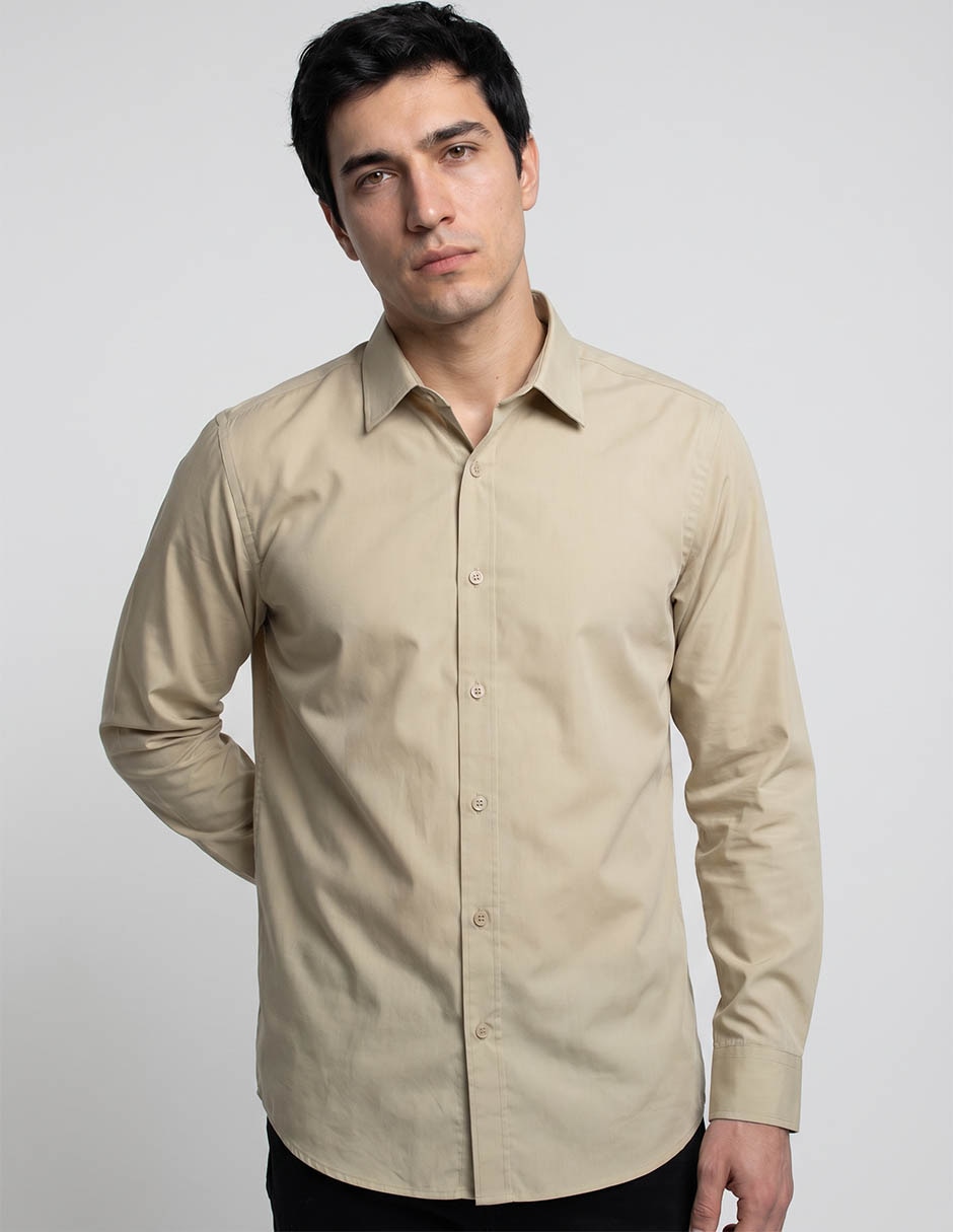 Camisa casual manga larga para hombre 1