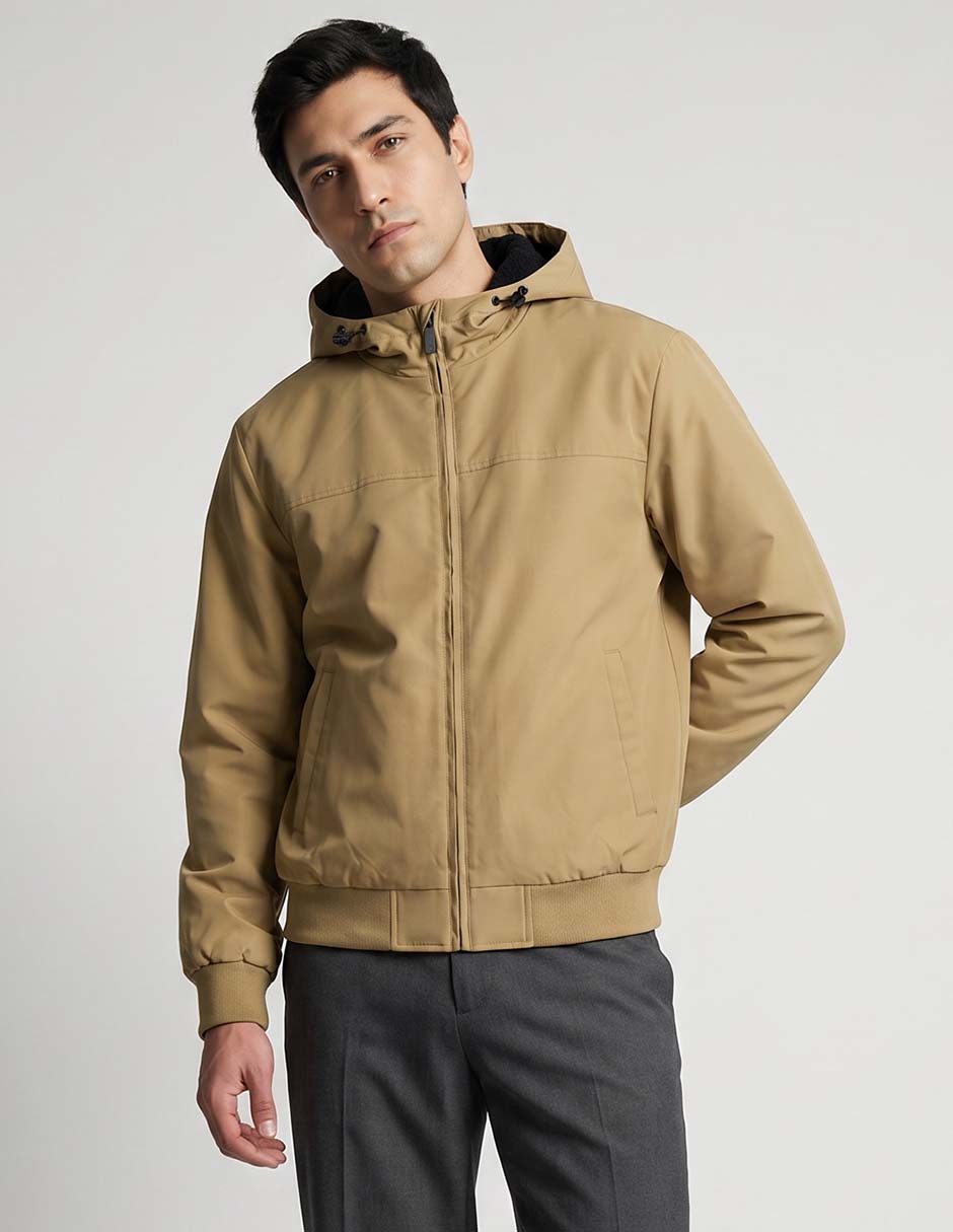 Chamarra bomber con capucha para hombre Chamarra bomber con capucha para hombre