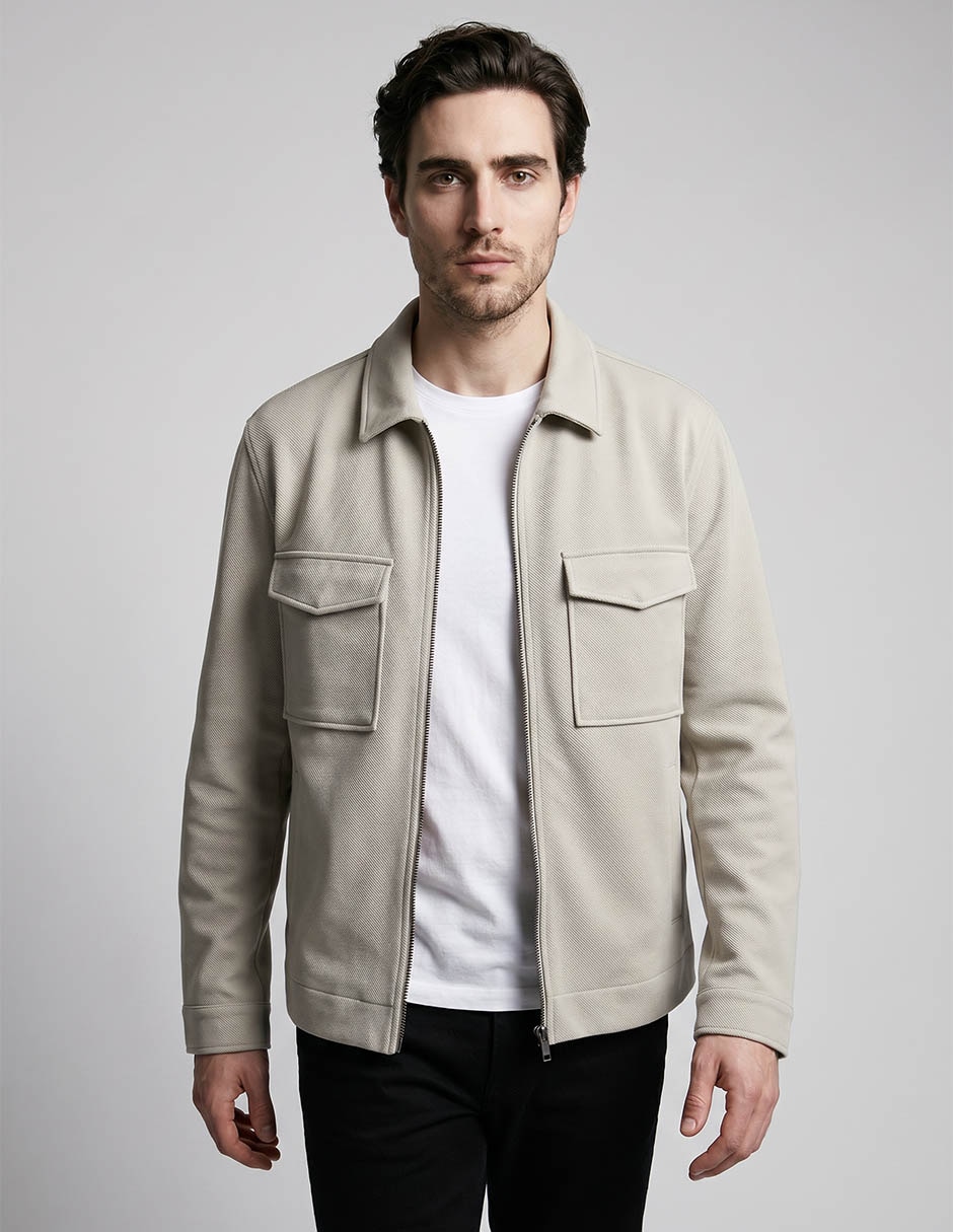 Chamarra casual con bolsillos para hombre Chamarra casual con bolsillos para hombre