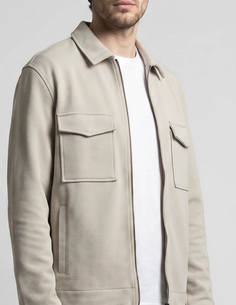 Chamarra casual con bolsillos para hombre 3