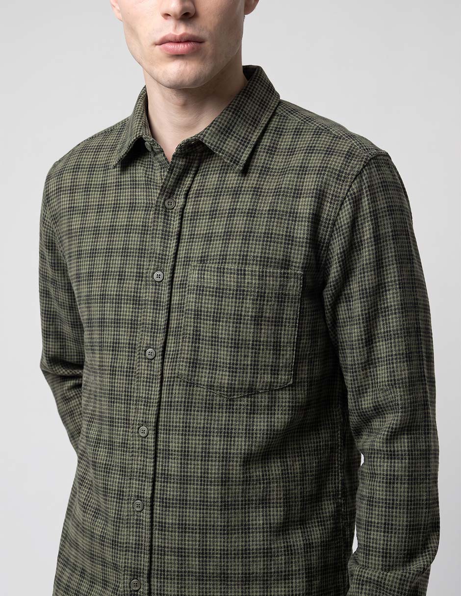 Camisa casual manga larga para hombre