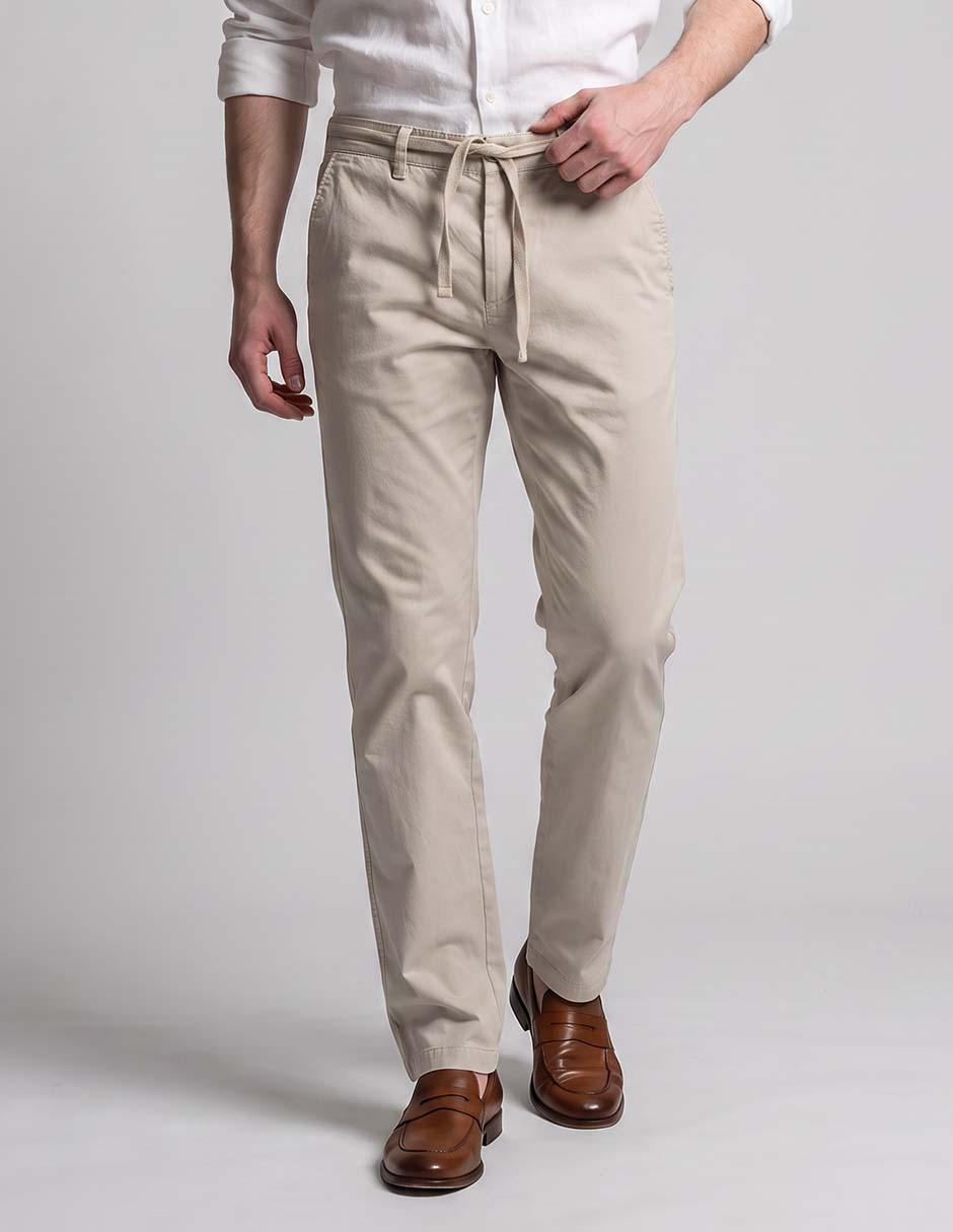 Pantalón chino straight de algodón para hombre 1