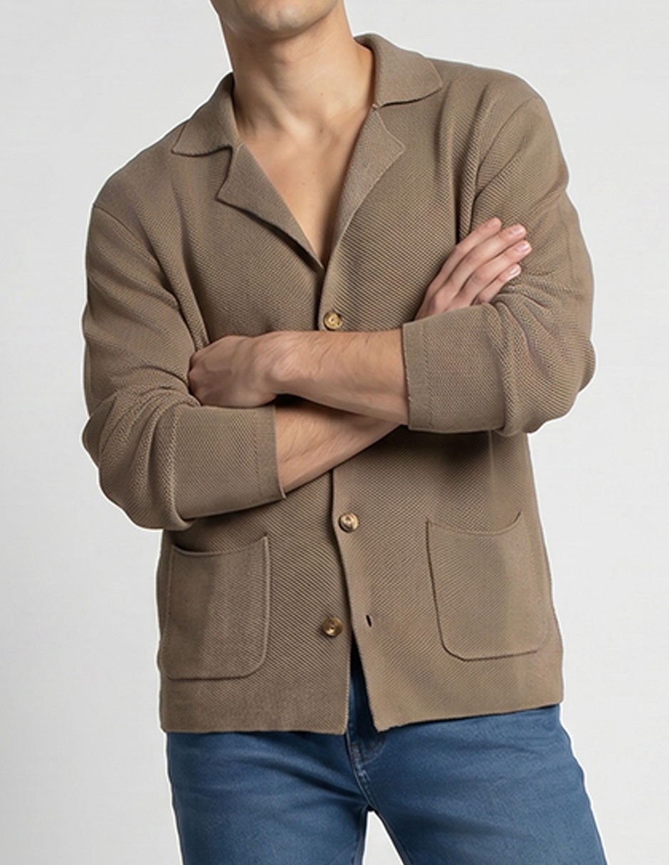 Cardigan cuello camisero para hombre 2