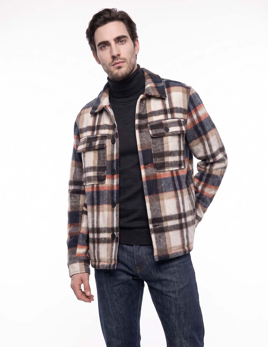 Chamarra casual con bolsillos para hombre